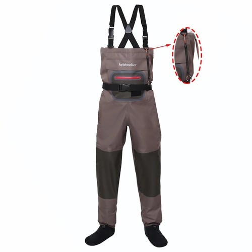 Fly Fishing Stocking Foot Waterproof Breathable Chest Waders Accidently Rope AU - Picture 14 of 20