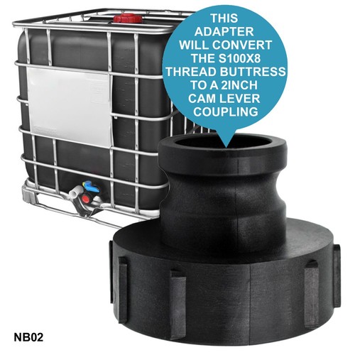 IBC S100x8 Female Buttress to 2 inch Camlock Adapter IBC tank fitting adaptor - Picture 2 of 4