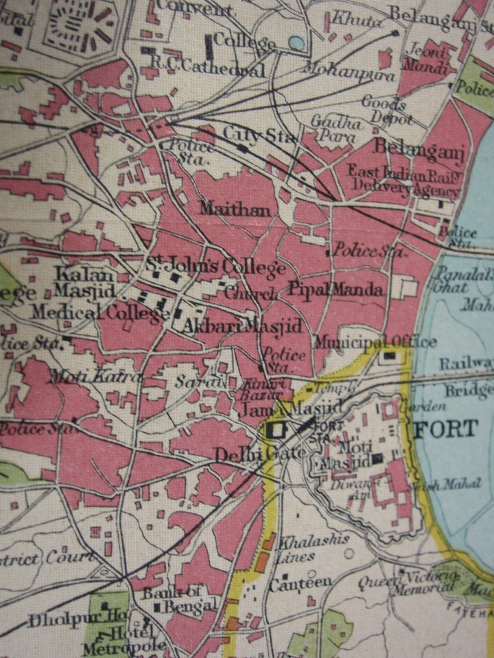 Karte Von Lübeck Und Umgebung 1926 Indien Indisch Tourist Landkarte ~ Agra & Umgebung Fort Cathedral