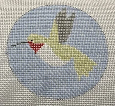 Hummingbird Ornament Hand Painted Needlepoint Canvas