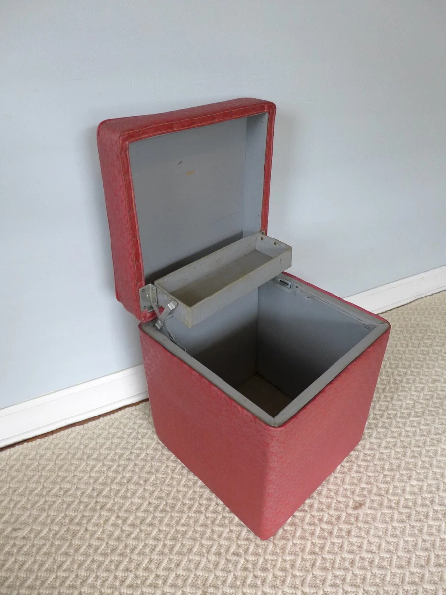 Vinyl outlet storage ottoman