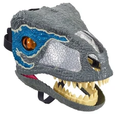 Jurassic World Chomp 'n Roar Mask Velociraptor Blue Dinosaur Mask - Tested Works