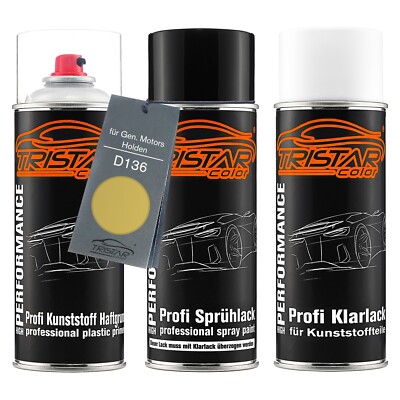 Lack Spraydosen Set Kunststoff für Gen. Motors D136 Brocade Yellow Metallic