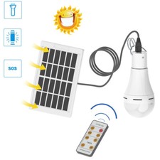 Lámpara de Camping Solar Exterior 7W 9W USB Recargable Bombilla LED con Gancho