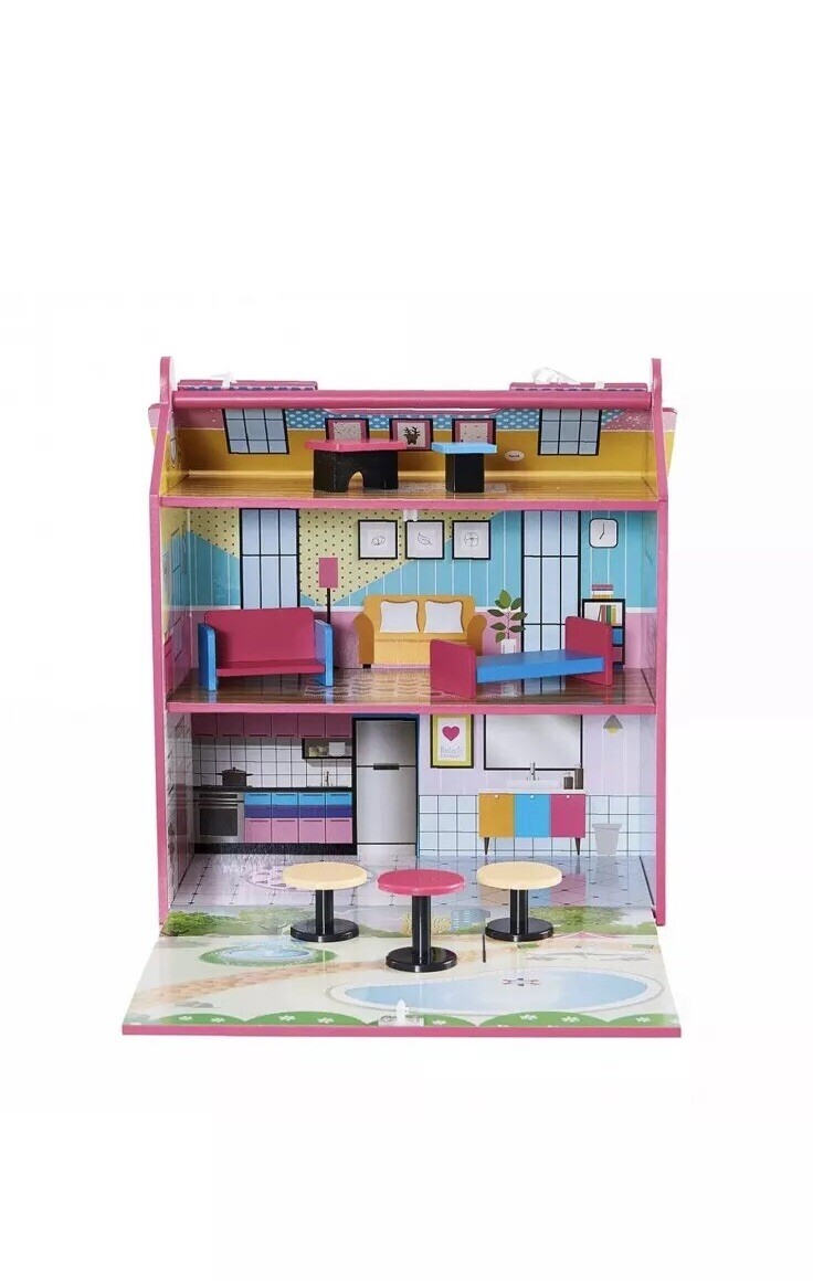 teamson kids hand carry fairy doll house with 7 accessories