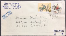 Enveloppe expédiée de Chine vers France avec timbres (TeL/3 )