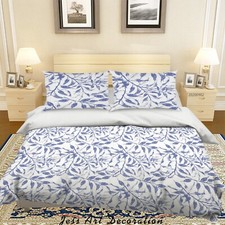 3D Blue Plant Pattern Quilt Cover Set Duvet Cover Bedding Pillowcases