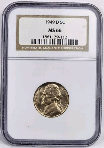 1949 D Jefferson Nickel *** NGC MS 66