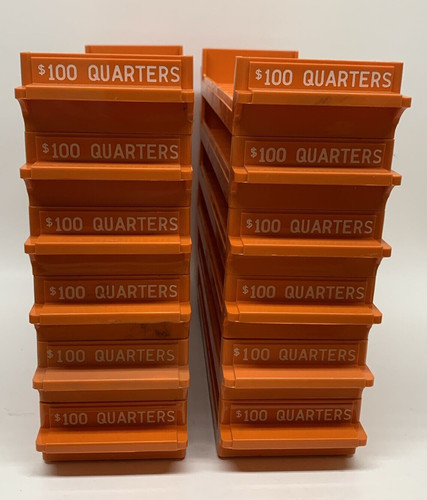 (1) QUARTER ROLL INTERLOCKING COIN COLLECTING PLASTIC BANKER TRAY METALFAB INC