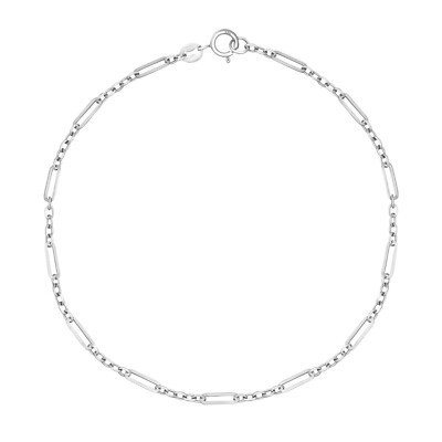 Mixed Length Bracelet In 9ct White Gold 375 Hallmark British Made