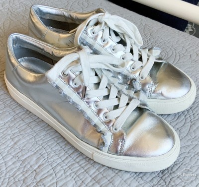 tory burch silver sneakers