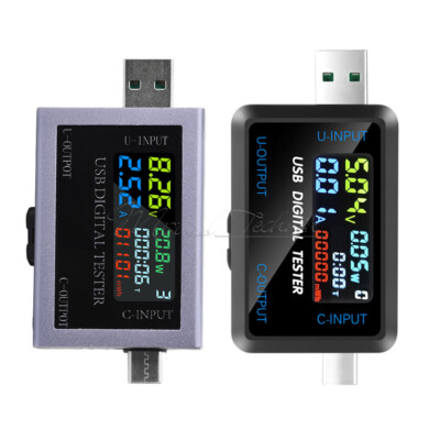 USB Type-C Digital Multimeter Current Voltage Power Capacity Meter Tester 0-8A