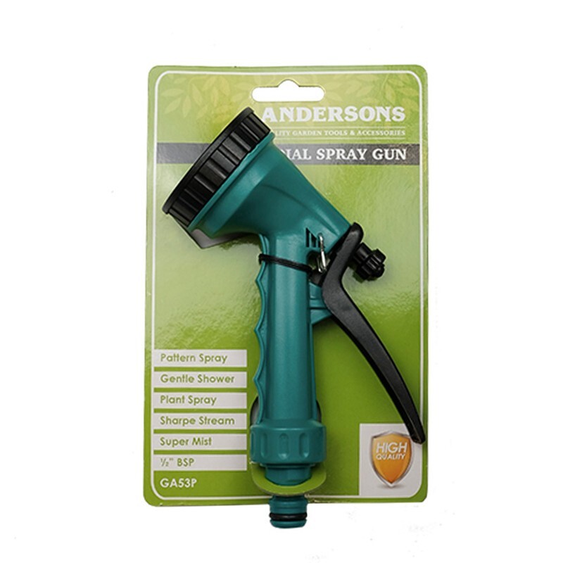 Anderson Snap Action Adjustable Garden 5 Pattern Spray Gun Water