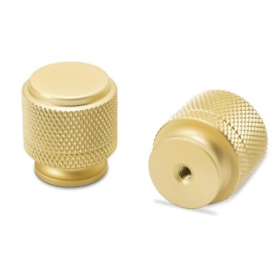 10 Pack Brushed Brass Kitchen Cabinet Knobs Gold Knurled Drawer Pulls Drawer ...