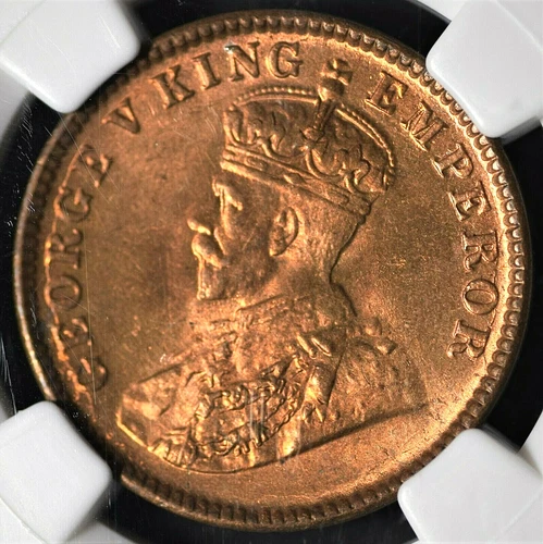 India British 1934(C) 1/4 Anna NGC MS65RB Certified