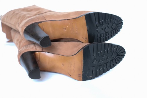 Botas hasta la rodilla/muslo vintage marrón nobuck gamuza cuero - 40/U - Imagen 7 de 8