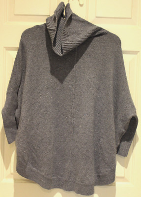 Girls Sweater, LOFT, Blue/Grey, Long Sleeve, Turtle Neck, Size S