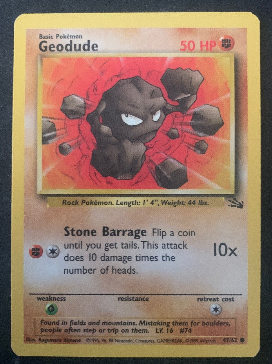 Pokémon 1999 Shadow Base Set Geodude(Pokemon Trading Card 47/102)