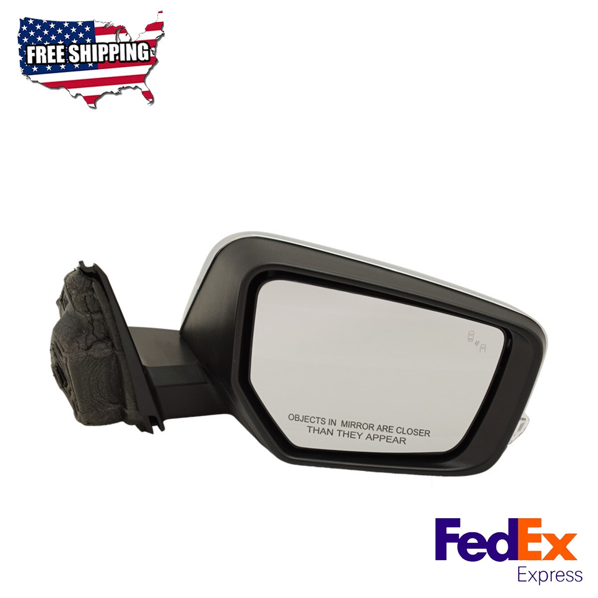 Mirror Chrome Power Glass Heated Passenger Side Fits 2014-2020 Chevrolet Impala