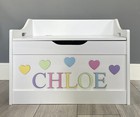 Wooden Toy Box Name and Shapes - Any Name Colour Sign Toy Box Not Inlcuded