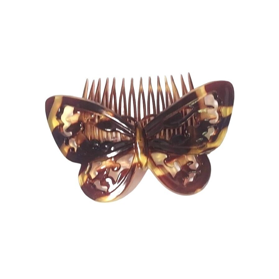 Vintage GOODY Faux Tortioseshell BUTTERFLY Hair Comb USA  display picture 2