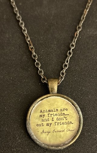 Animals Are My Friends And I Don’t Eat My Friends Vegan Pendant & Chain Necklace