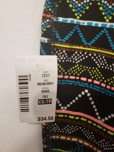 Aeropostale Live Love Dream Yoga Leggings XS Multicolor Mid Rise Ankle Length - Picture 7 of 12