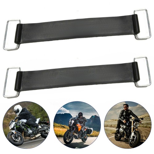 2 Fixed-Holder Rubber Elastic Bandage Battery Strap Motorcycle Stretchable Belt - Picture 6 of 13
