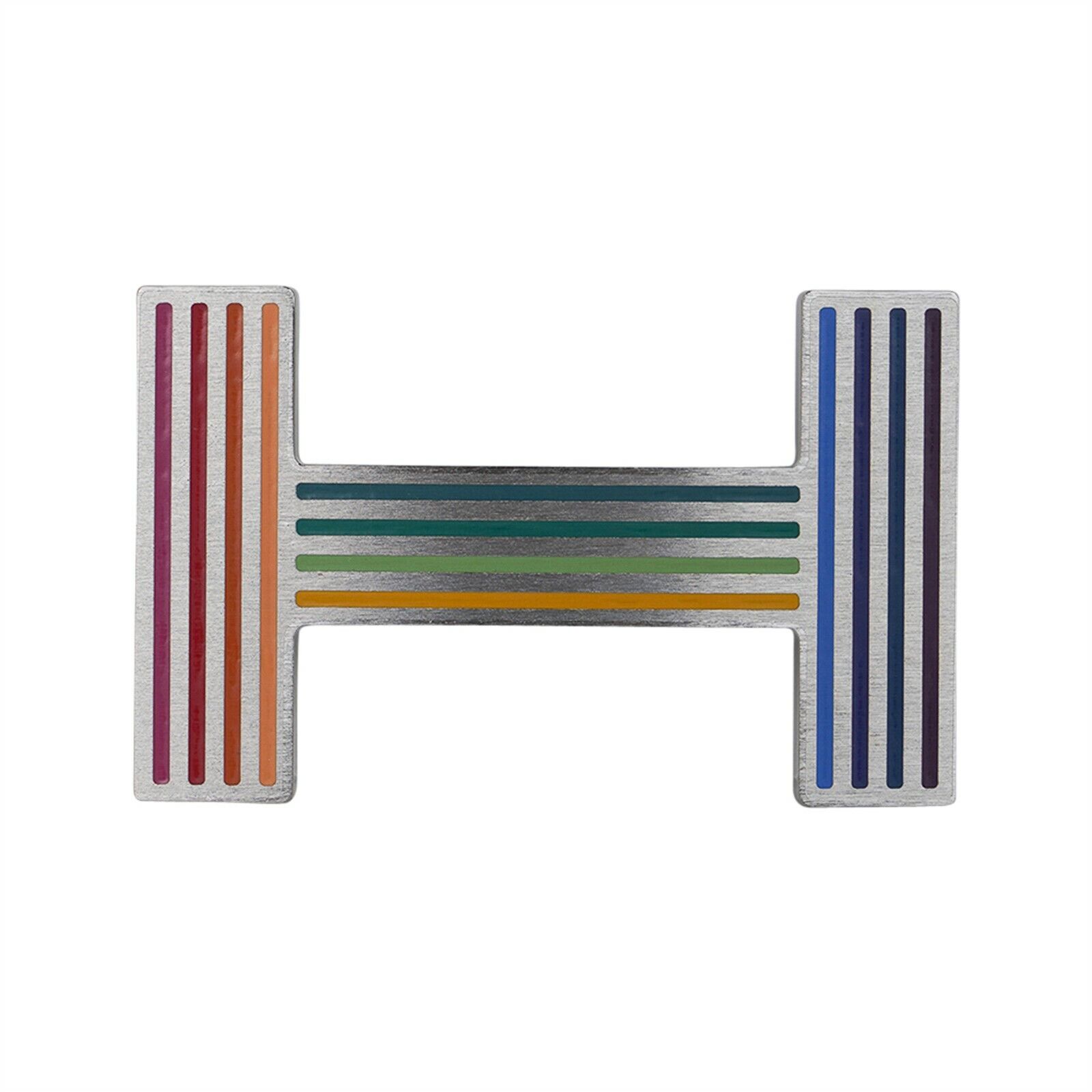 Hermes Quizz Rainbow Buckle Belt H Constance 38 mm White / Etoupe Epsom 90