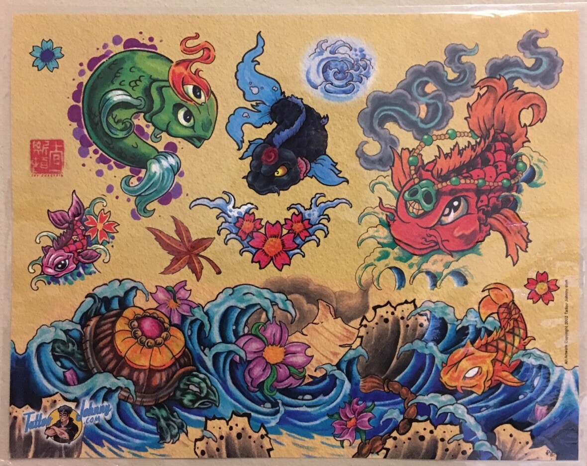Japanese Koi Tattoo Flash Koi Fish Yin Yang Life And Death Tattoo Art