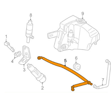 NEW MERCEDES BENZ ML W163 HEADLAMP WASHER HOSE LINE PIPE  