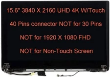 15.6" for Dell XPS 15 WW8NY YR0T9 0YR0T9 LCD Screen Touch Complete Assembly UHD