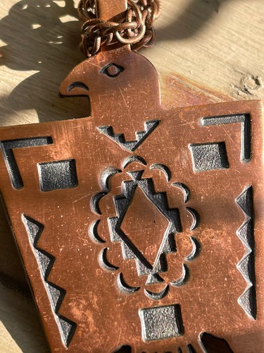 original route 66 hot rod roadside copper medallion necklace - Picture 2 of 5