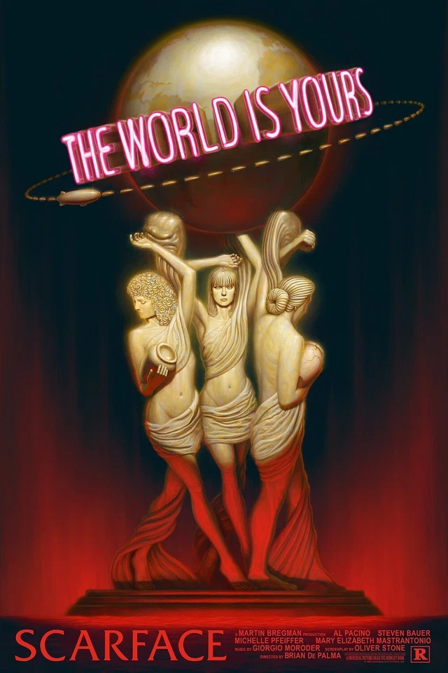 Scarface The World Is Yours Movie Poster Tony Montana Film Art Print Wall Decor - Image 3 of 4