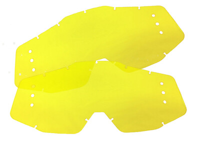 2x 100% Strata Accuri Roll OFF LENS ANTI FOG SCRATCH Yellow Motocross Enduro MTB
