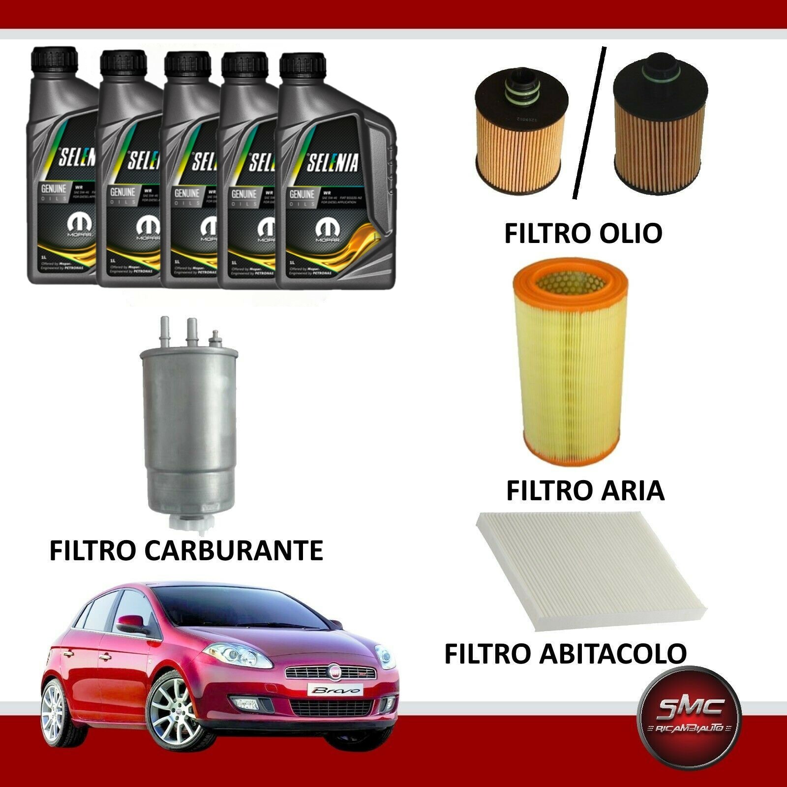 KIT TAGLIANDO FIAT BRAVO 1.9 MULTIJET 120/150cv **Spedizione Inclusa!!** eBay
