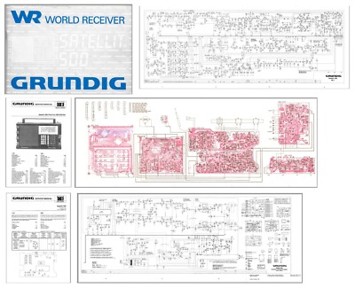 GRUNDIG SATELLIT 500 INSTRUCTION + SERVICE MANUALS + 11x17'' DIAGRAMS