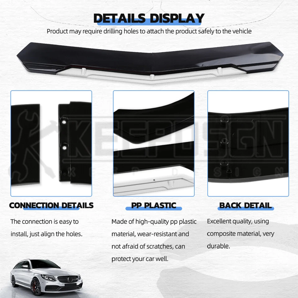 Parte de alerón divisor de labios blanco brillante para parachoques delantero Honda Acura TLX TL tipo S Foto 4 de 4