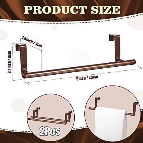 2 Pack Towel Rack for Cabinet Steel over Door Towel Rack Modern over ...