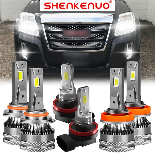 For GMC Terrain 2010-2015 6x Combo LED Headlight Hi/Lo Beam + Fog Light Bulb V15 - Picture 1 of 16