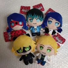 Miraculous Ladybug & Cat Noir Deformed Plush Toy New Collectible