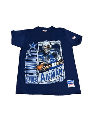 #ad Dallas Cowboys Troy Aikman Quarterback Vintage Nutmeg Graphic T Shirt Men’s S $35.00