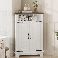 Freestanding Corner Bathroom Cabinet Floor Storage Cupboard with Shelf