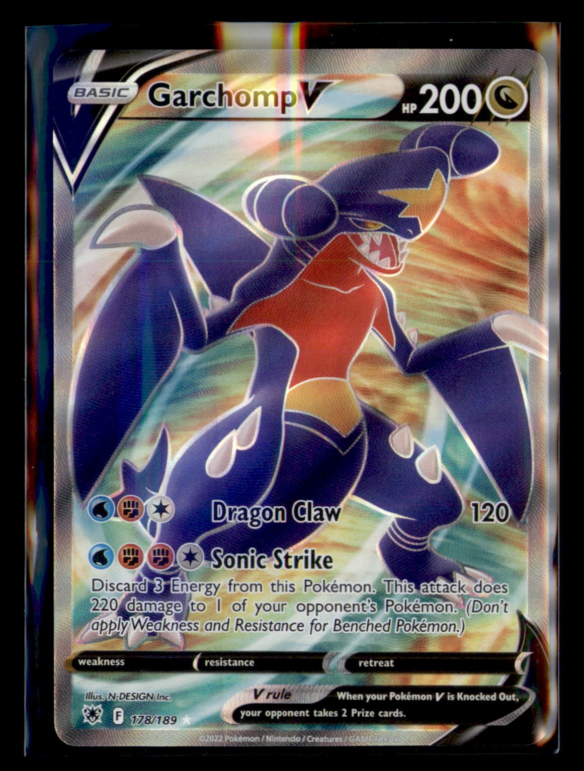Garchomp V Full Art SWSH10: Astral Radiance 178/189 Ultra Rare NM