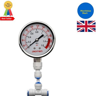 Wassermanometer Messgerät 0-1,6MPa 0-220psi 1/4'' f Umkehrosmoseanlage Pumpe