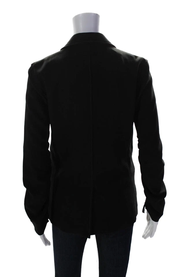 Blazer Elizabeth and James Mujer Texturizado Forrado Cuello Botón Elegante Negro Talla Foto 3 de 4