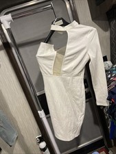 739 Fashion Nova White 1 Long Sleeve Dress Short Elegant L