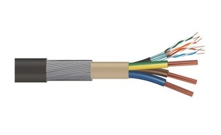 32 Meters Pre Owned EV Armoured Cable. TlME EV Ultra Black 3 Core 6mm & Cat5e 4