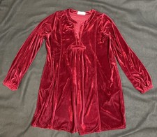 Bad Little Country Girl Burgundy Velvet Short Dress Size M Split Neck Pockets