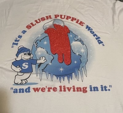 RARE Slush Puppy Vintage T Shirt Adult Size Large Puff Print  